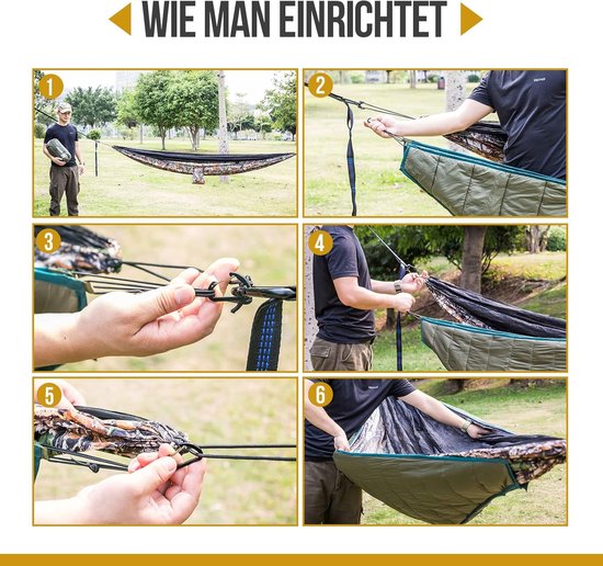Hangmat Onderdeken - Isolatiemat Warmtebescherming - Outdoor Kamperen - Ultralicht Ontwerp - 280 x 120 cm - Legergroen — afbeelding 5