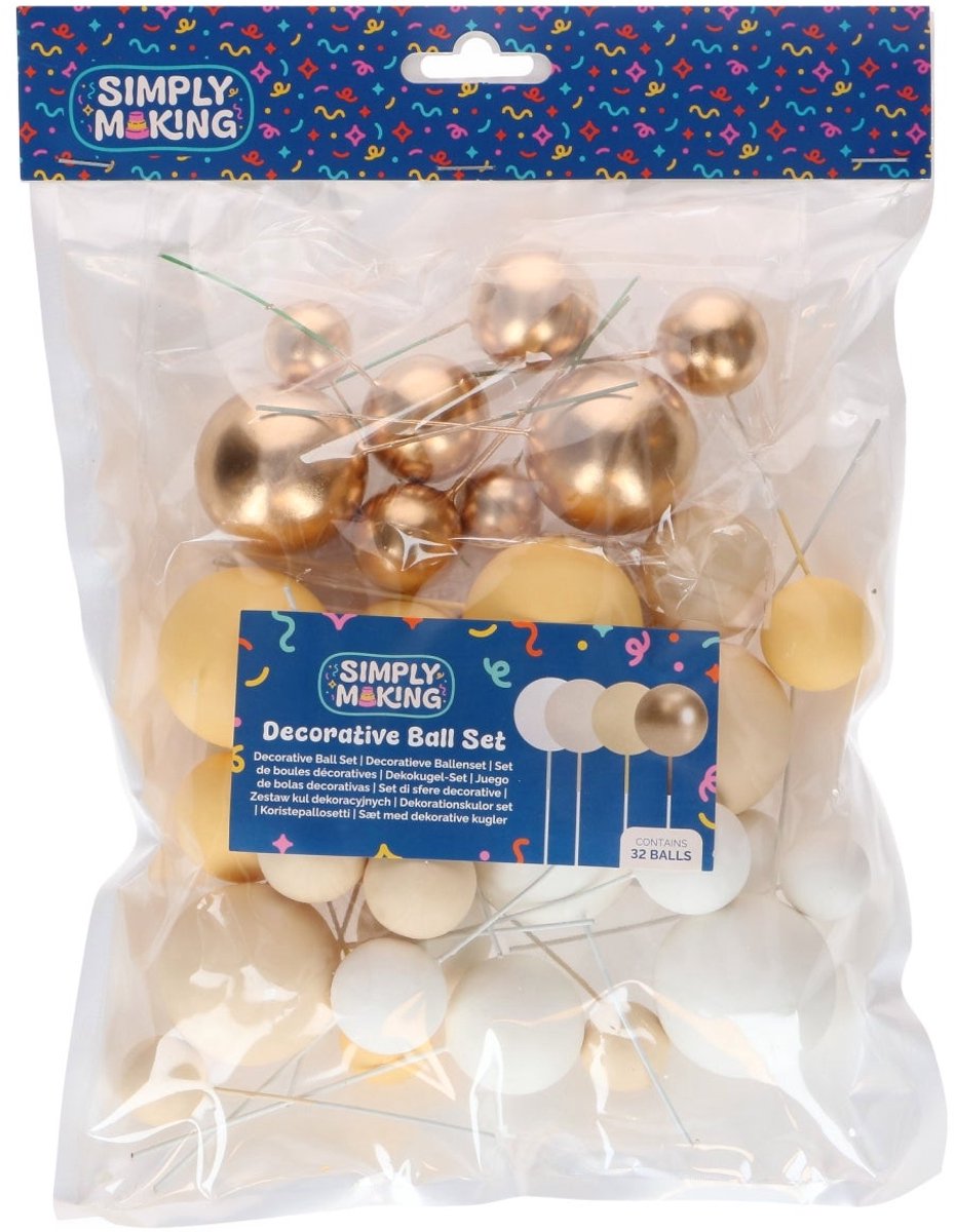 Simply Making Decoratieve Ballenset Citroen Ombre & Goud pk/32