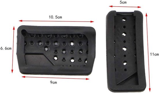 Auto Pedaal Covers - Vervangende Pedaalplaten - Verbeterde Grip - Antislip Textuur - Set van 2 - Zilver Zwart — afbeelding 4
