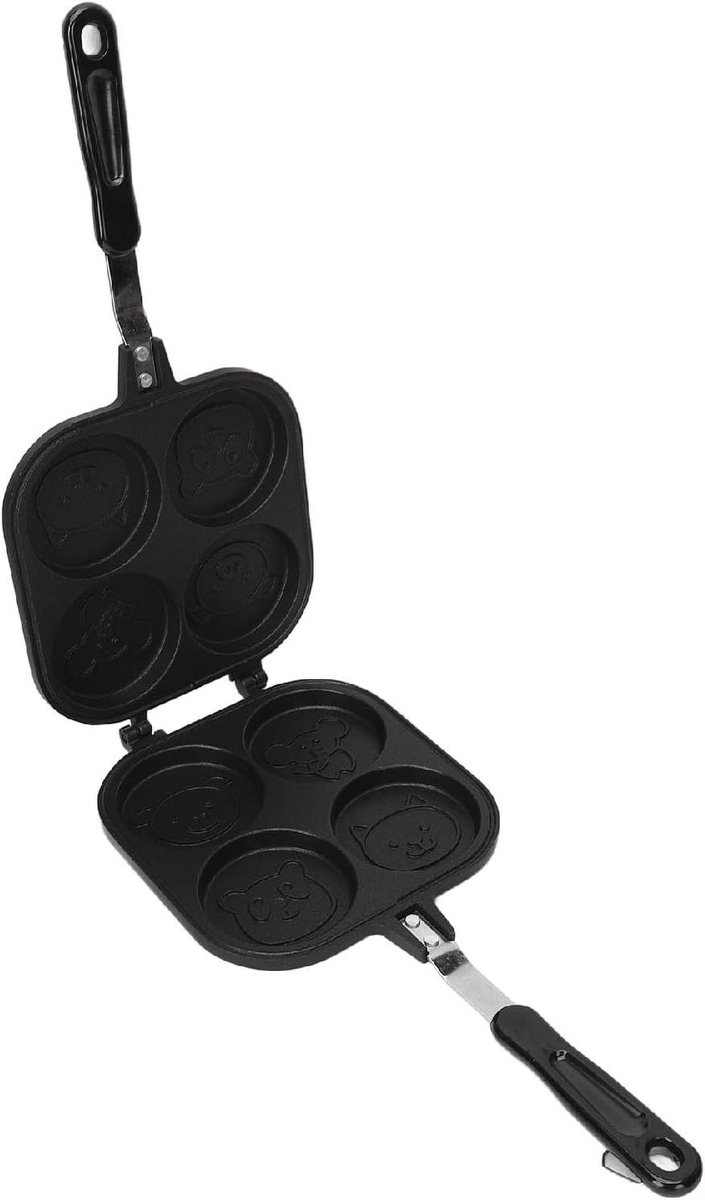 Pannenkoekenmaker - Dubbelzijdige pan - Snelle maaltijden - Compact ontwerp - 40x18.5cm - Zwart