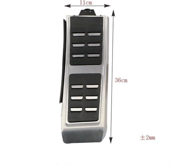 Pedaalhoezen Set - Auto Pedaal Covers - Verbeterde Grip - Roestvrij Staal Rubber - 25x10x5 cm - Zilver — afbeelding 3