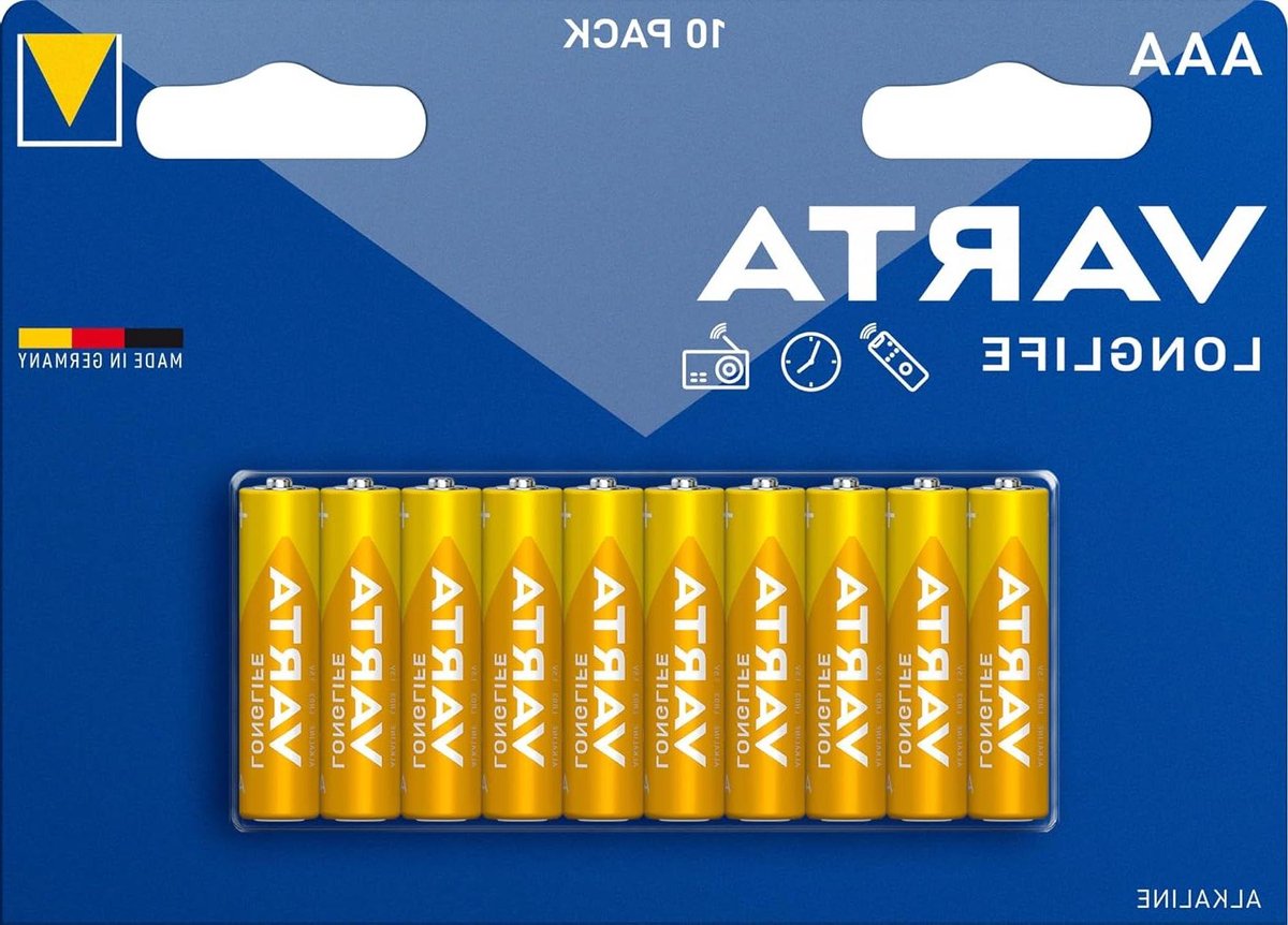 Wegwerp Batterijen - AAA Alkaline - Apparaten Voeden - Made in Germany - 10 Stuks - Zilver