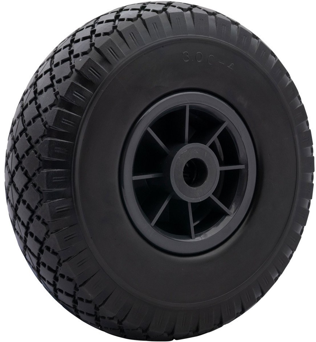 MESO Band voor steekwagen, bolderkar en skelter Anti lek - 3.00-4 - Asgat 20mm - Naaflengte 75mm - Antilek steekwagenwiel - Bolderkarwiel en skelterband - 125kg Draagvermogen Luchtband - Zwart