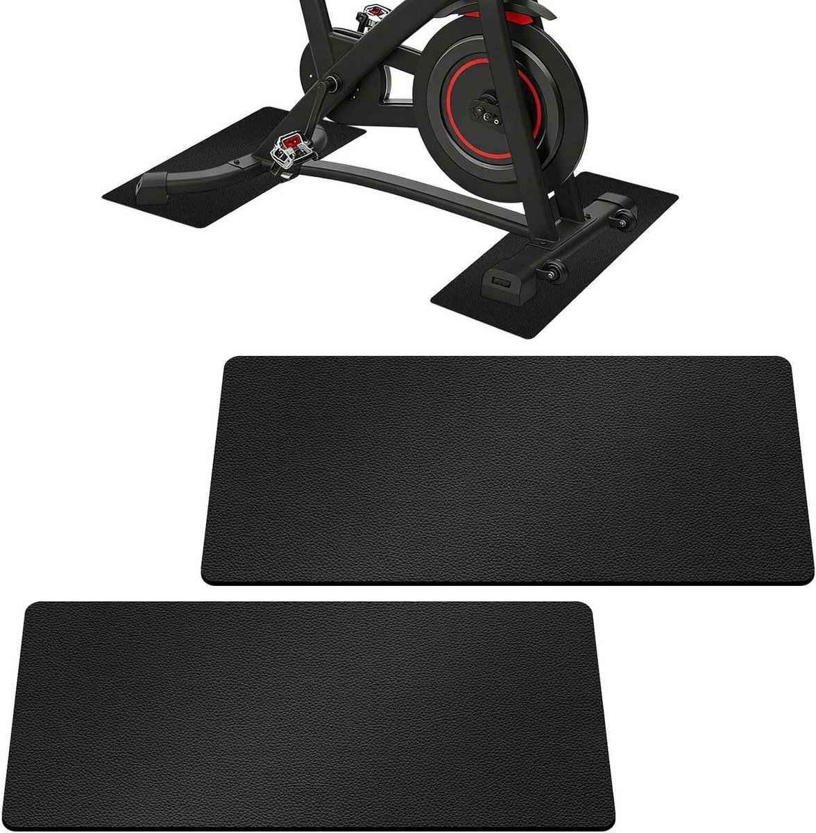 Vloerbeschermingsmat Fitnessapparaten - Beschermmat Set - Apparaten Stabiliseren - Schokabsorberend - 70 x 28 cm - Zwart