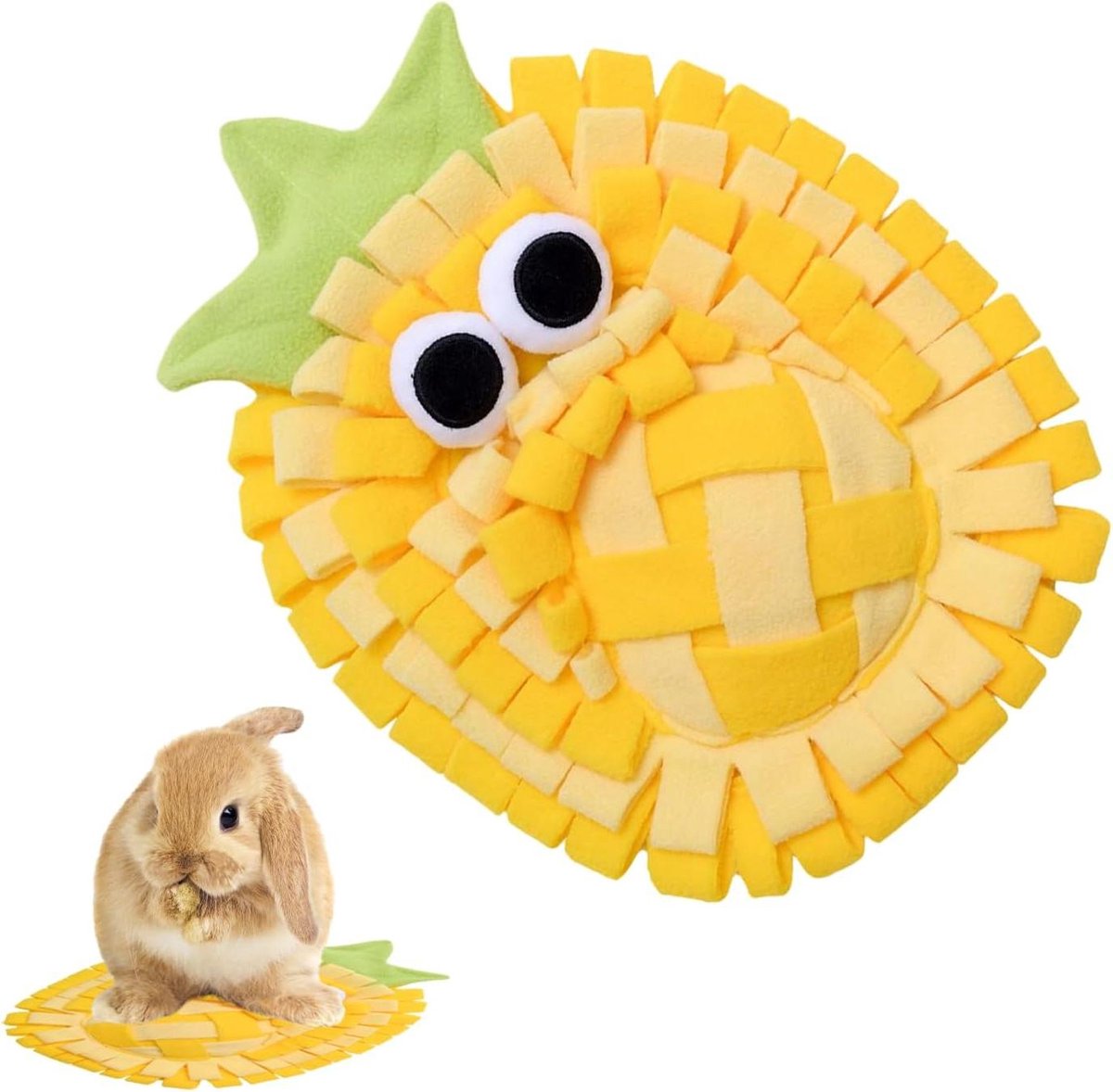 Snuffelmat Hond - Voedselpuzzel Mat - Hond Bezig Houden - Interactief Voerzoekspel - 25 x 20 x 3 cm - Ananas