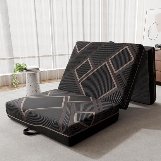 Vouwmatras - Gastenmatras Logeerbed - Flexibel Slapen - 3-Laags Schuim - 140x200x15 CM - Grijs — afbeelding 4
