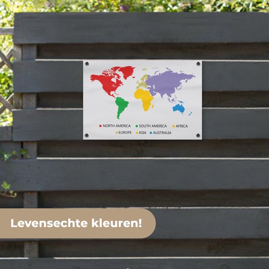 Carte du monde colorée avec une légende de jardin affiche 60x40 cm