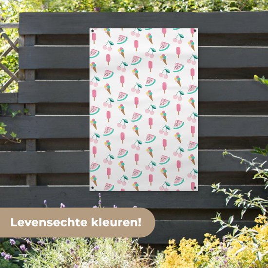 Affiche jardin - Toile jardin - Posters de jardin extérieur - Été - Pastel - Motif - 80x120 cm - Jardin