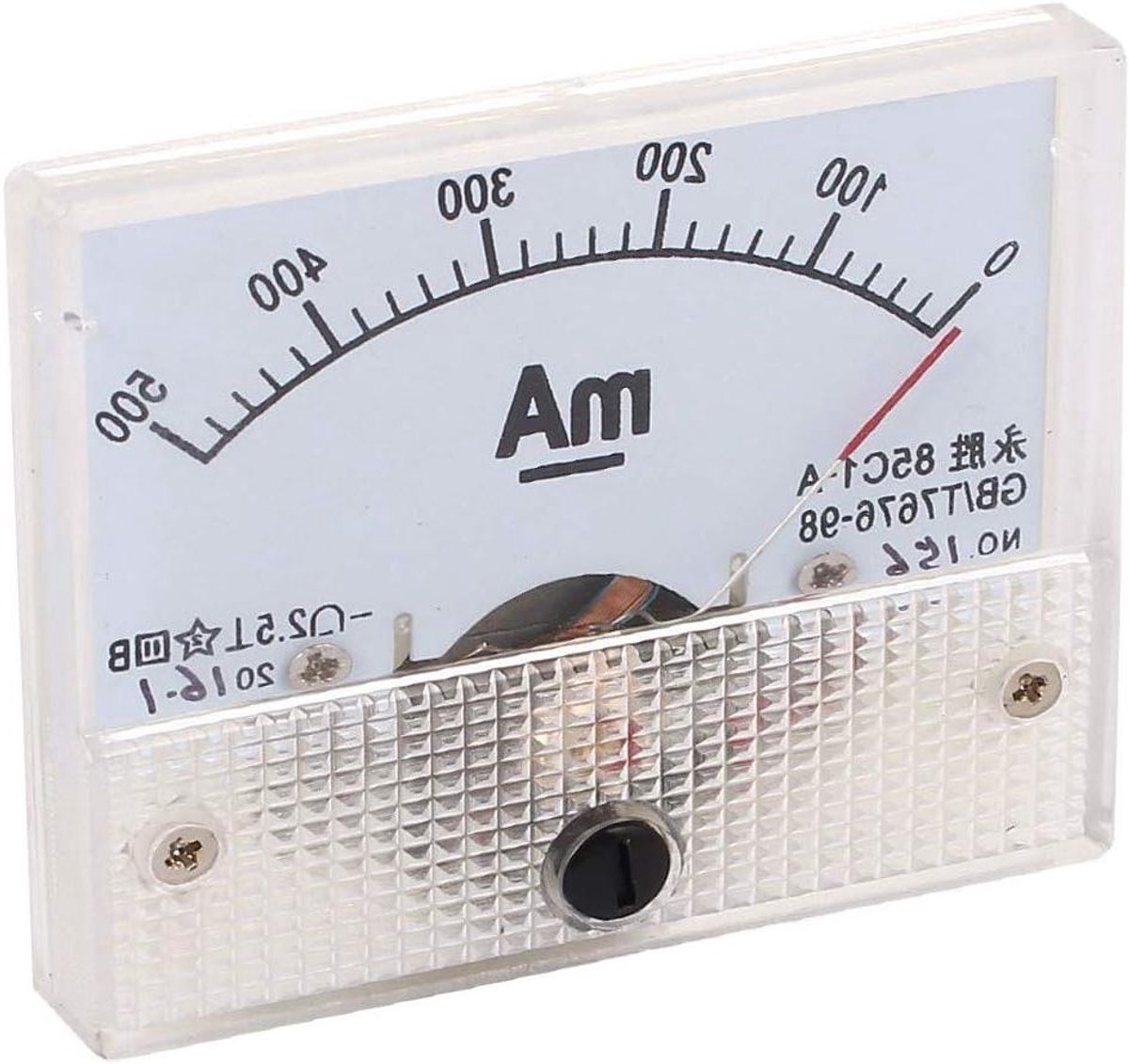 Analoge Ampèremeter - Stroommeter Paneel - Elektronica Testen - Verticaal Gemonteerd - 64 x 56 mm - Zwart