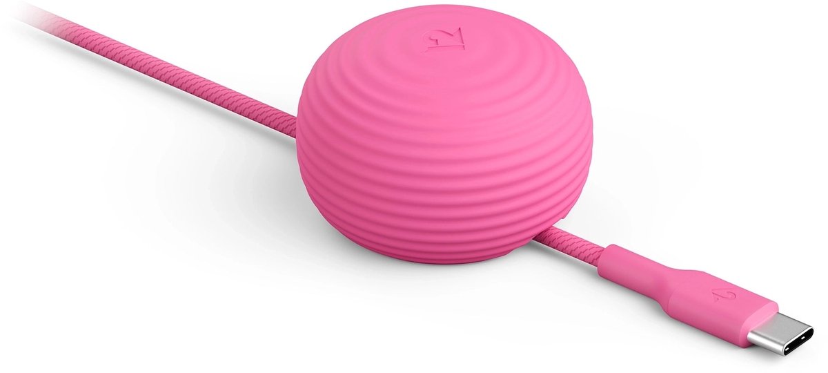 Twelve South CableStay Kabel met Gewicht – Voorkomt Vallen van Kabels – Gladde Kabelbeweging – Tot 60W USB-C Power Delivery - Roze