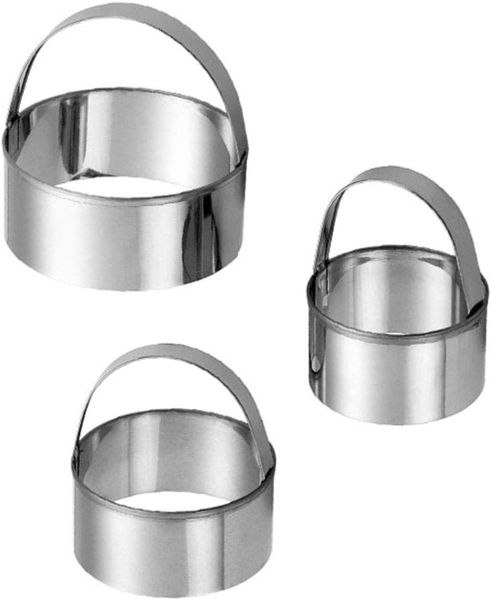 Set van 3 Ronde Koekjesuitsteekvormen van Roestvrij Staal, Ergonomische Koekjesvormen voor Bakplezier Thuis