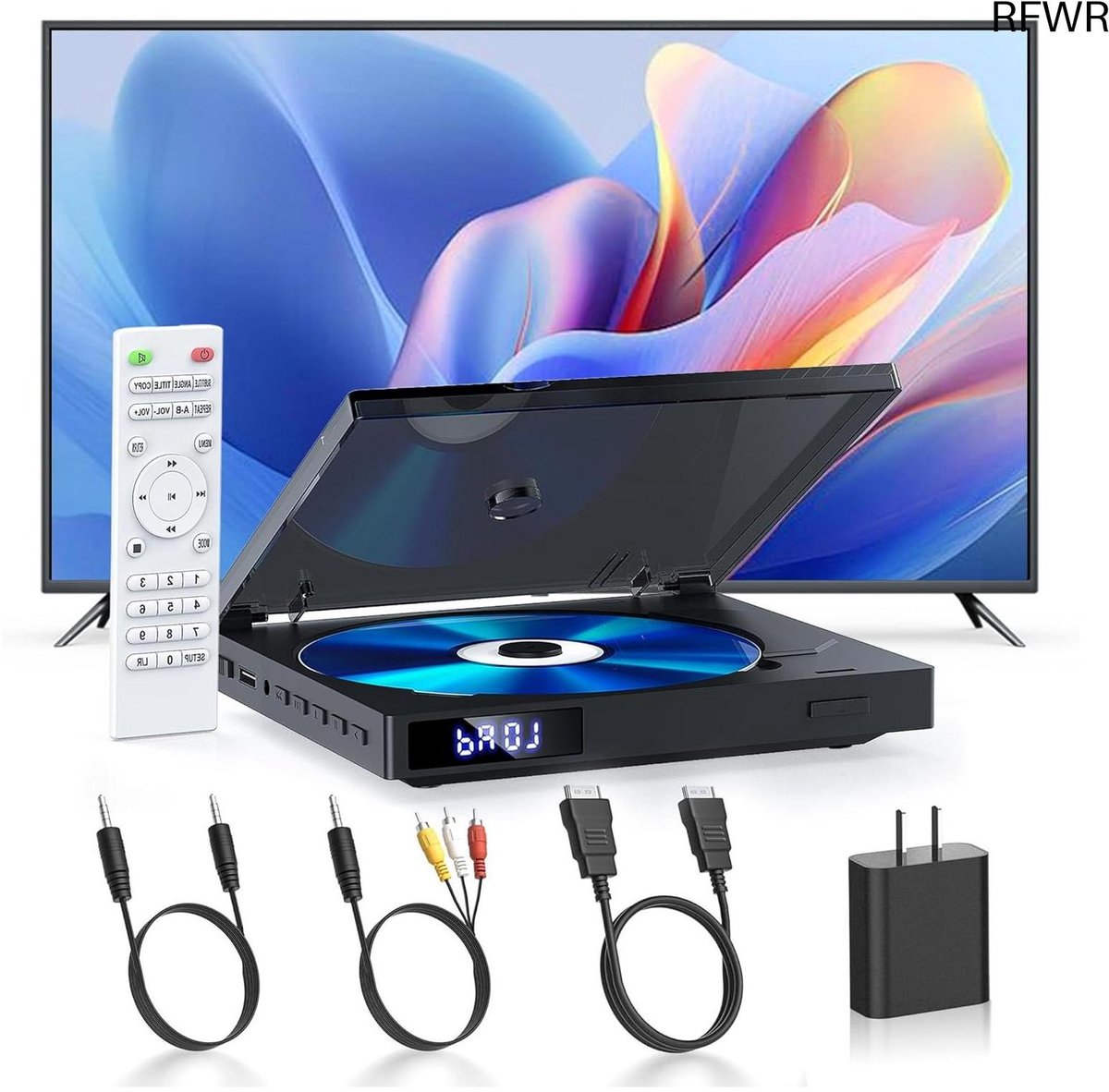 Compacte DVD Speler - Regio Vrije Speler - Thuisbioscoop Ervaring - 1080p HDMI Uitgang - Palmformaat Ontwerp - Zwart