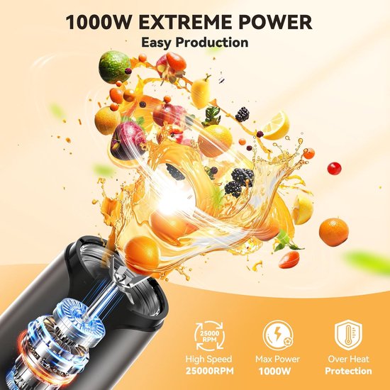 Mini Blender - Persoonlijke Blender - Gezonde Smoothies - Compact Ontwerp - 400 ml - Zwart van MINI — afbeelding 5