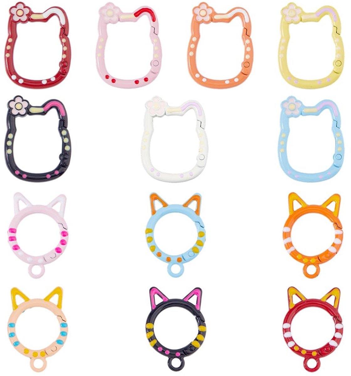 Dailygoods - 13 Stks Kat Vorm Karabijnhaak Clips