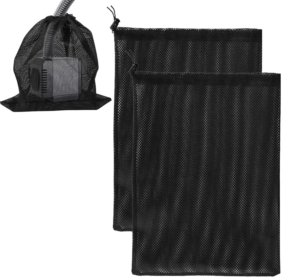 Dailygoods- Filterzak Herbruikbaar - Vijverpompfilterzak - Pompafsluitzak - 2 Stuks - 31×41 cm - Duurzaam Polyestervezel - Pompfilter