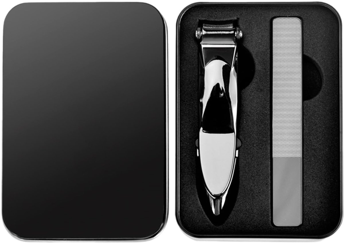 Dailygoods - Nagelknipper - Heren-nagelknipper - Scherpe nagelknipper - Zwart - Teennagelknipper - Perfect als cadeau - Set met vijl