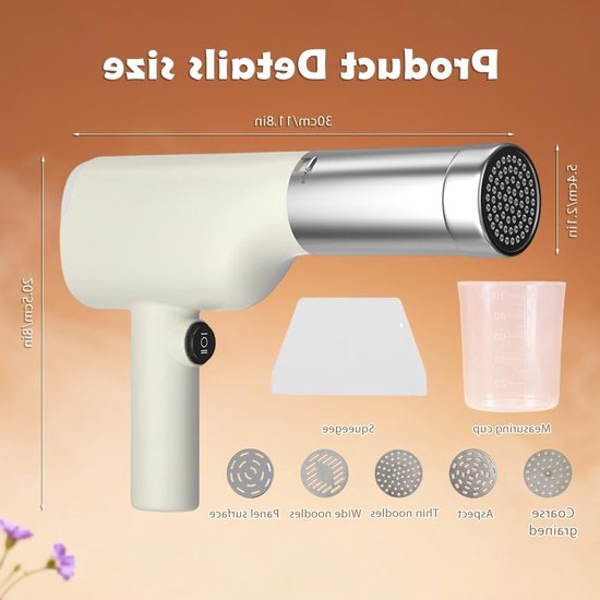 Draadloze handmatige pastamachine, draagbaar ontwerp, 40 W vermogen, 5 persvormen voor verse pasta en spaghetti maken — afbeelding 3
