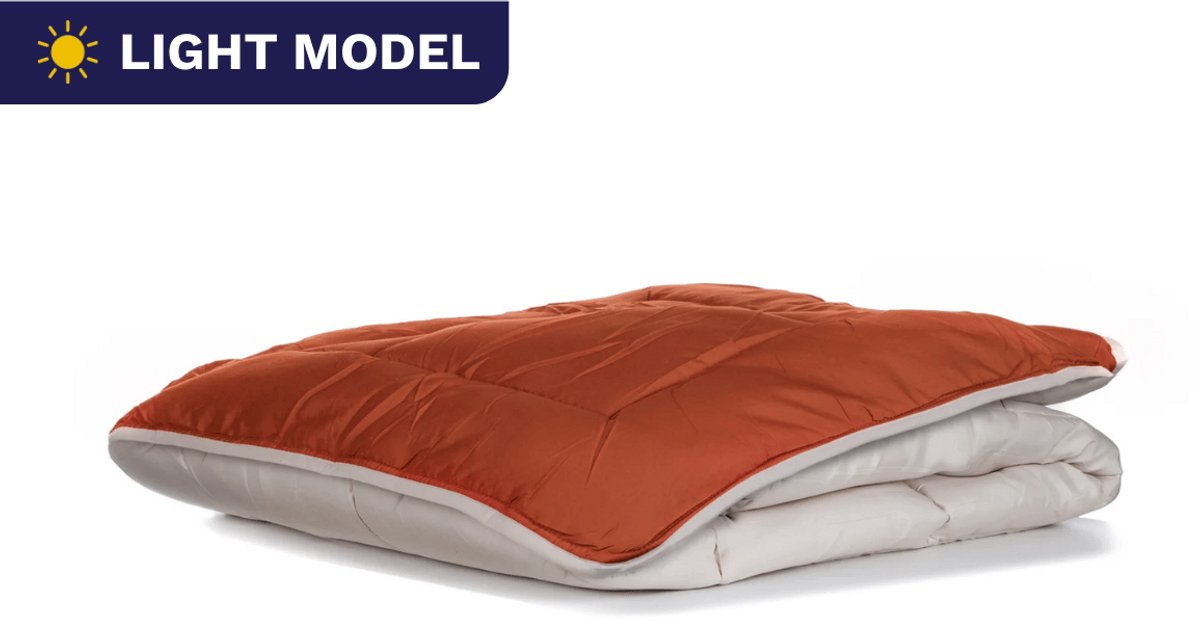 Zelesta Easybed Light Lichtgrijs & Gember 140x200cm - Dekbed zonder overtrek - 30 dagen proefslapen - Wasbaar hoesloos dekbed - Bedrukt dekbed - Zomerdekbed