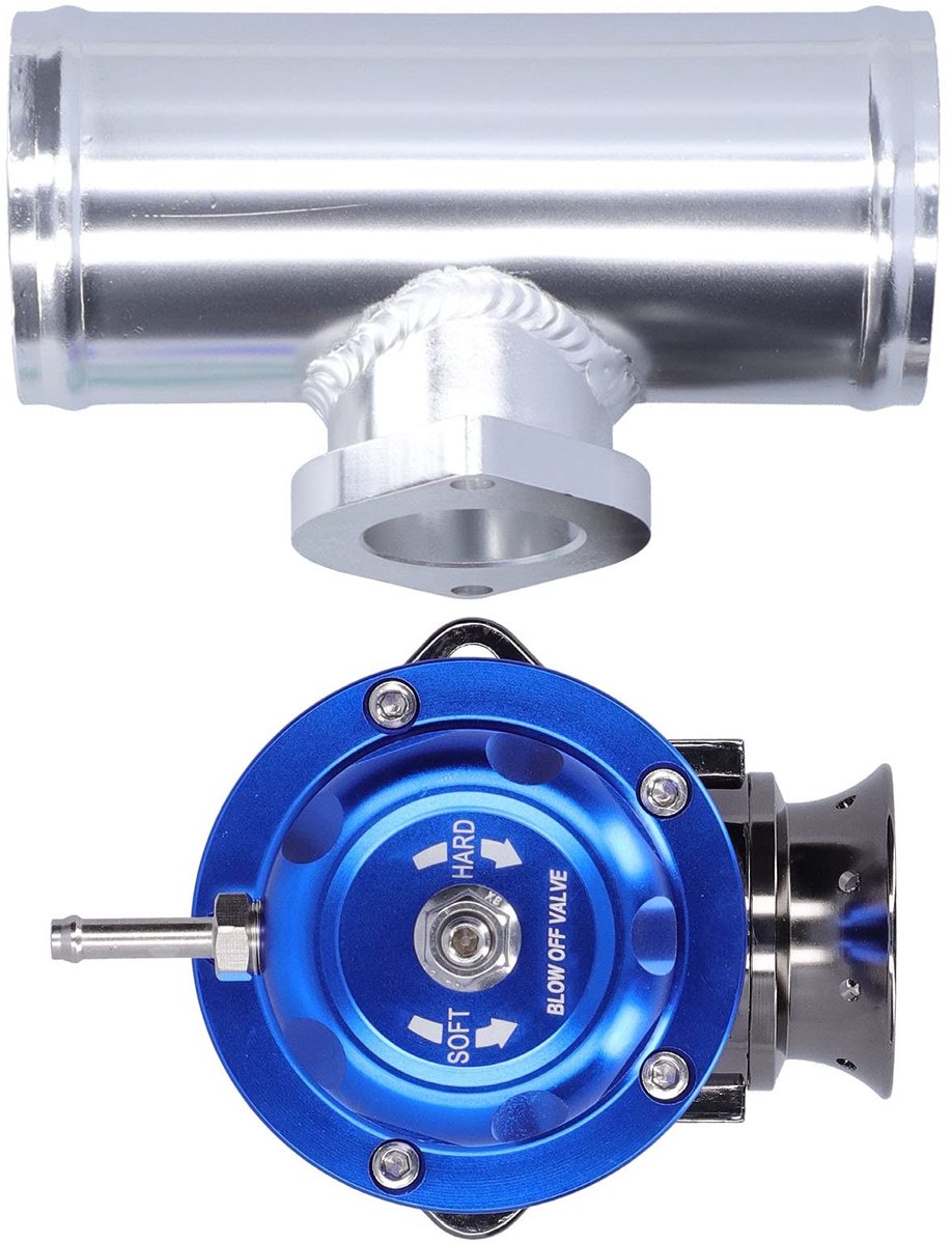 Dailygoods- Afblaasventiel Aluminium - 2,5-inch Flenspijp - Turbo-afvoerventiel - Decompressieapparaat - JDM Racing - 8 Ontladingsmolen - Blow-off Valve