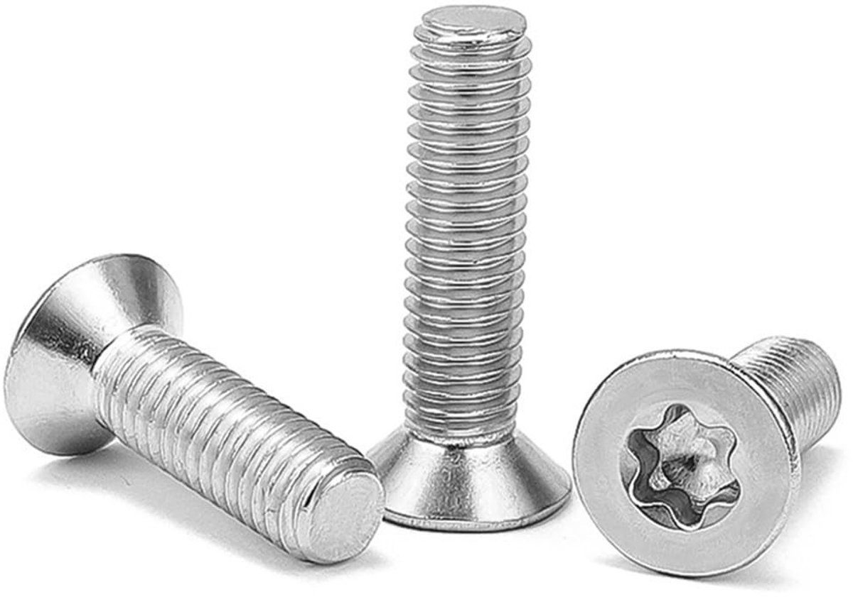 VLEMICO- Machineschroeven M6 x 35 mm - Verzonken Torx - Roestvrij Staal A2 V2A - 10 Stuks - Voor Machines/Meubels - Universeel Gebruik - Schroeven