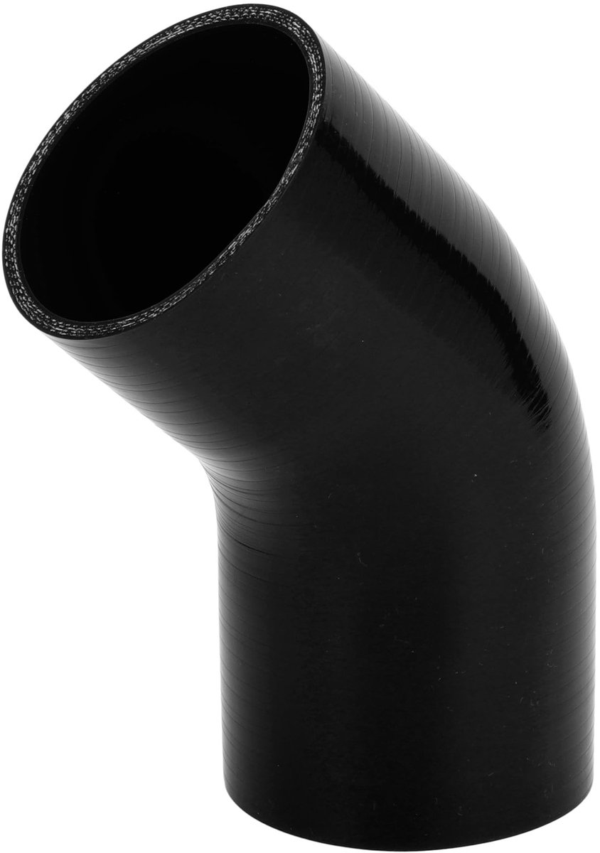 Dailygoods- Koelslang Zwart - Silicone Slang - 83mm Binnendiameter - 90mm Lengte - 45 Graden - Bestand tegen Hoge Temperatuur