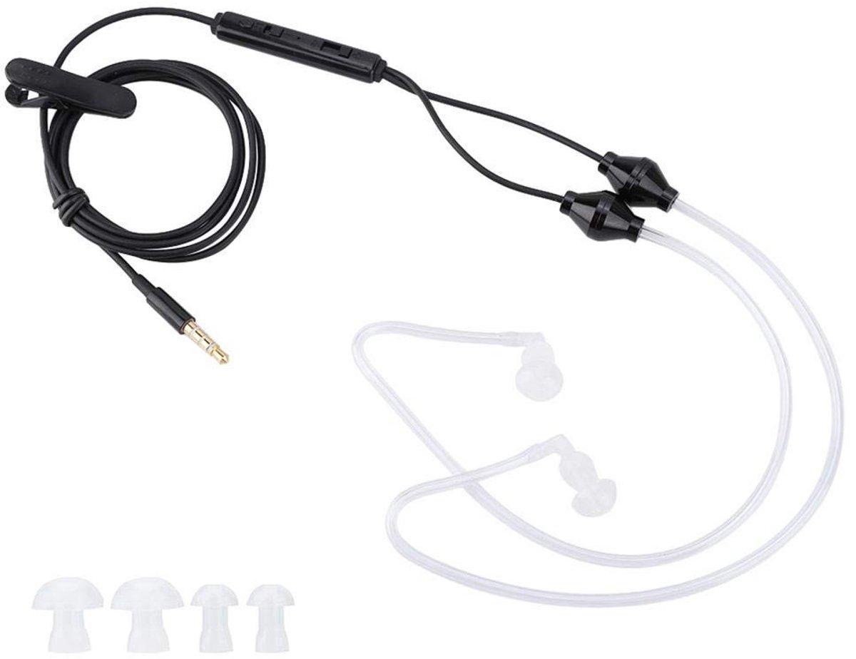 Dailygoods- Oorstuk met stralingsbescherming - Stereohoofdtelefoon - 3,5 mm stekker - Gevoeligheid 102dB - Kabellengte 1 meter - Inclusief extra oordopjes - Oortelefoon