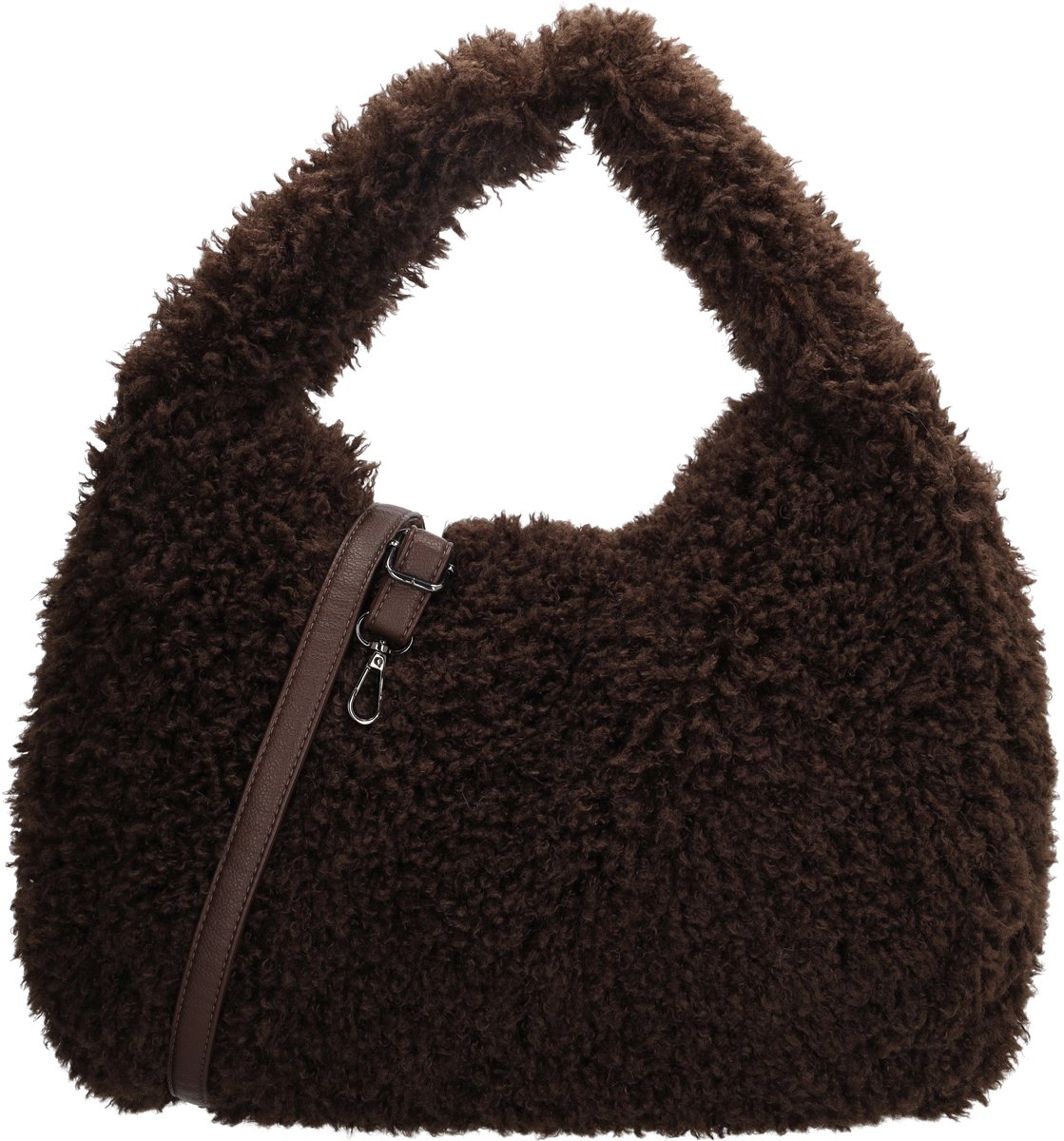 Beagles El Rio Handtas - Schoudertas - Fluffy Tas - Verstelbare Schouderband - Dames - Donkerbruin