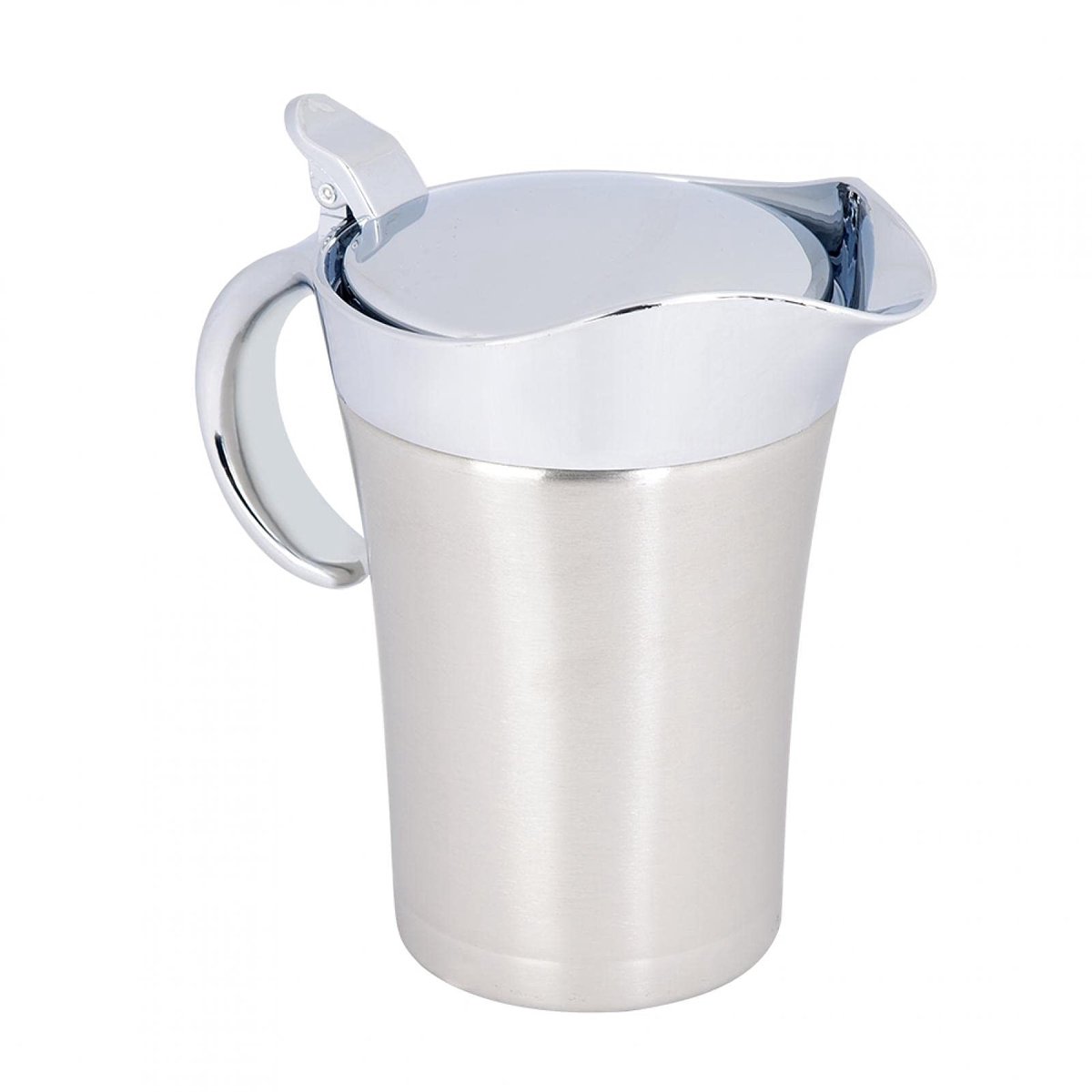 Dailygoods- Sauskom 304 Roestvrij Staal - Dubbelwandig Geïsoleerd - Stofdicht Deksel - 450/750 ml - Vaatwasmachinebestendig - Soepele Schenktuit - Juskan