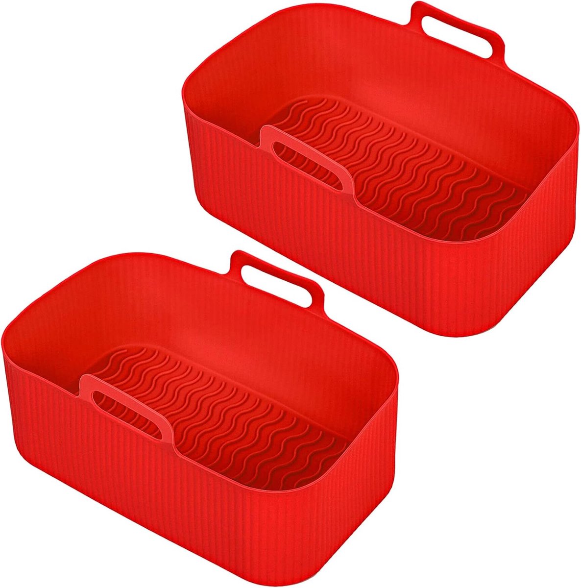 Airfryer Mandjes - Lade Voering - Voedsel Bereiden - Hittebestendig - 7 x 11.75 x 19.5 cm - Rood