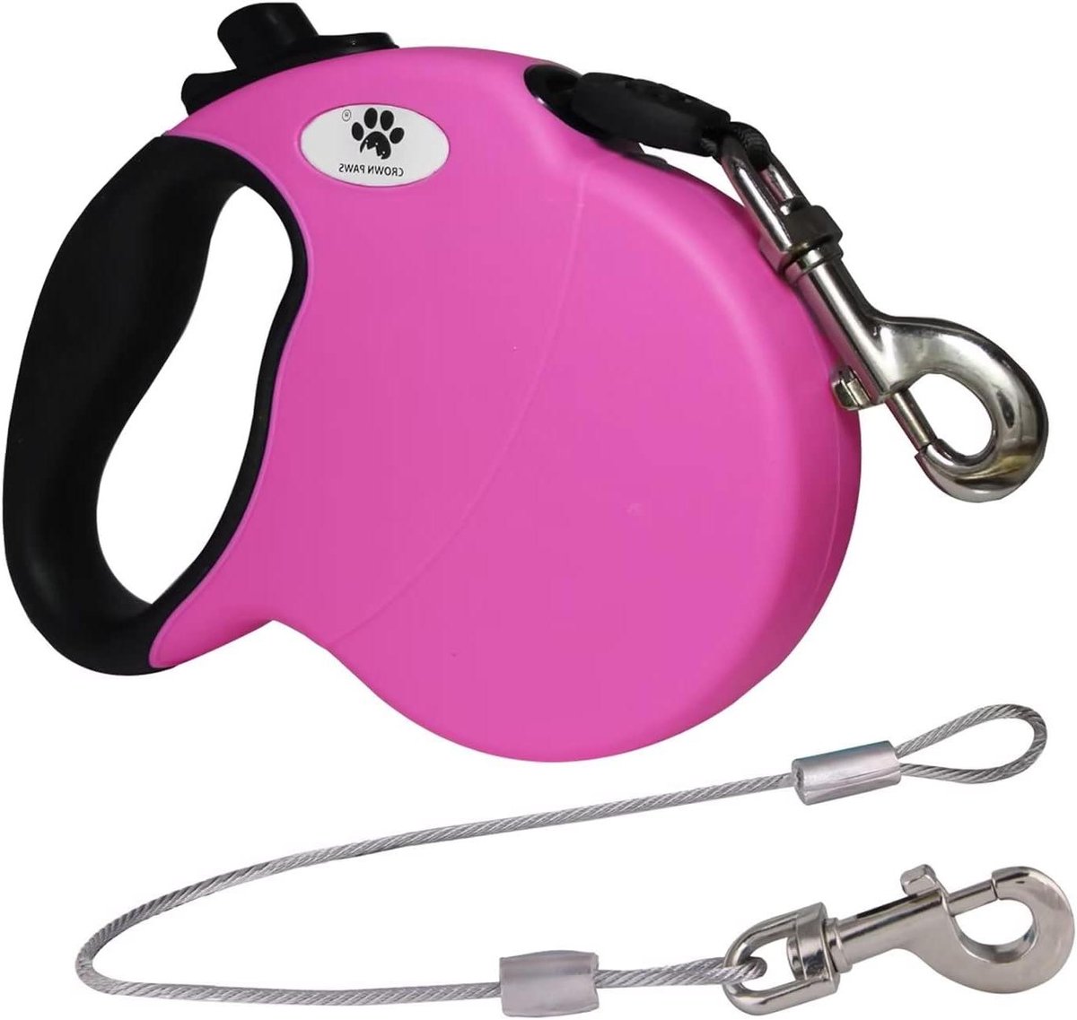 Intrekbare Hondenriem - Rollijn Hond - Veilig Wandelen - Kauwbestendig Staaldraad - 4 Meter - Roze