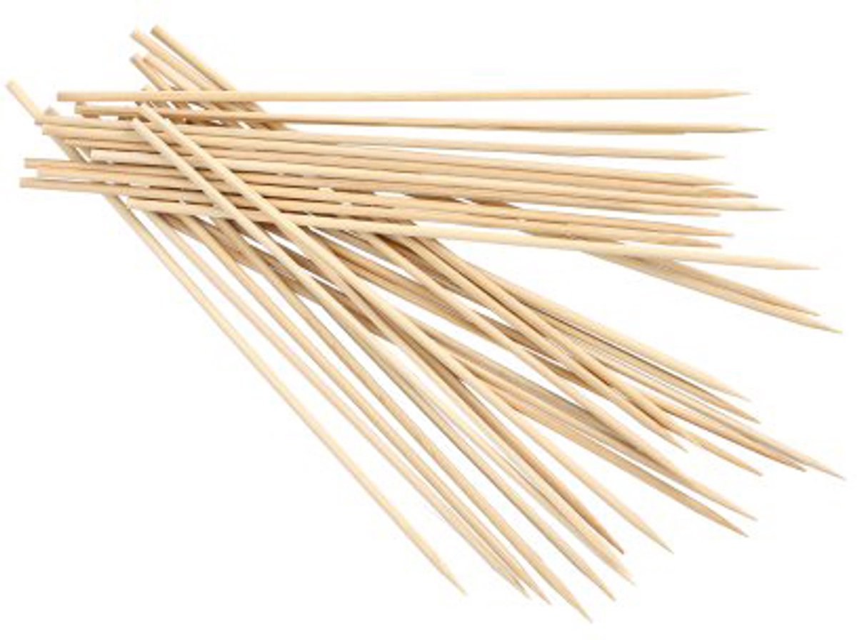 6x 1000 Sjasliekstokjes bamboe pure Ø 3 mm · 20 cm