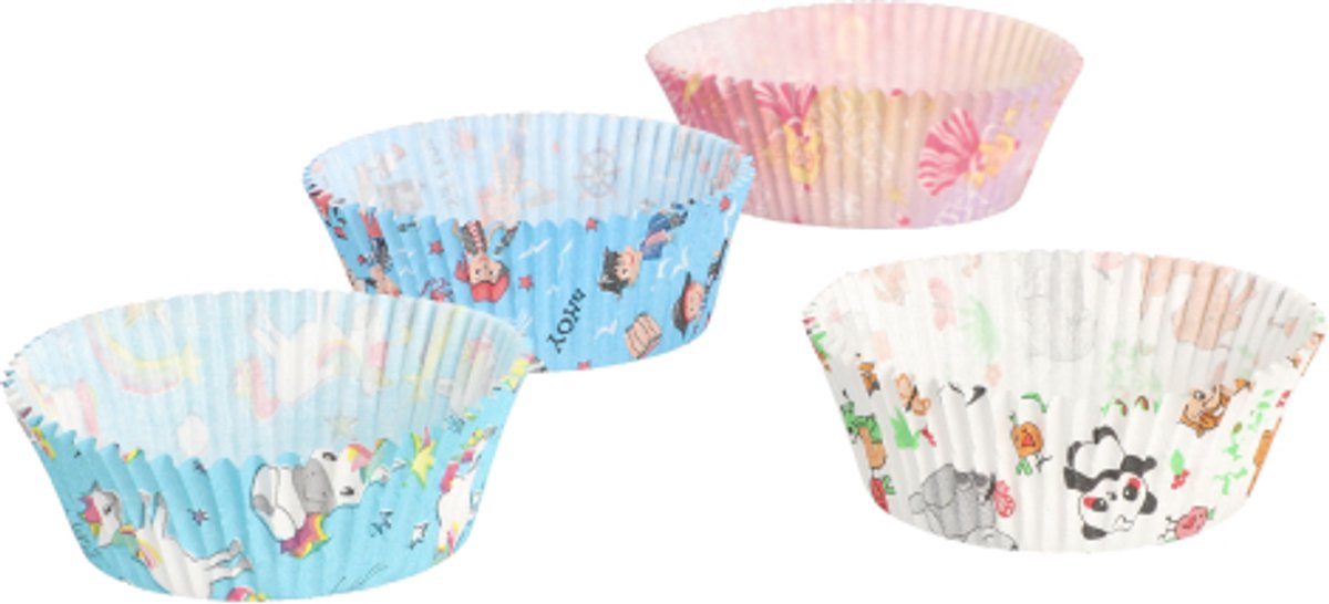 24x 60 Bakvormpjes Ø 5 cm · 25 cm 4 motieven assorti