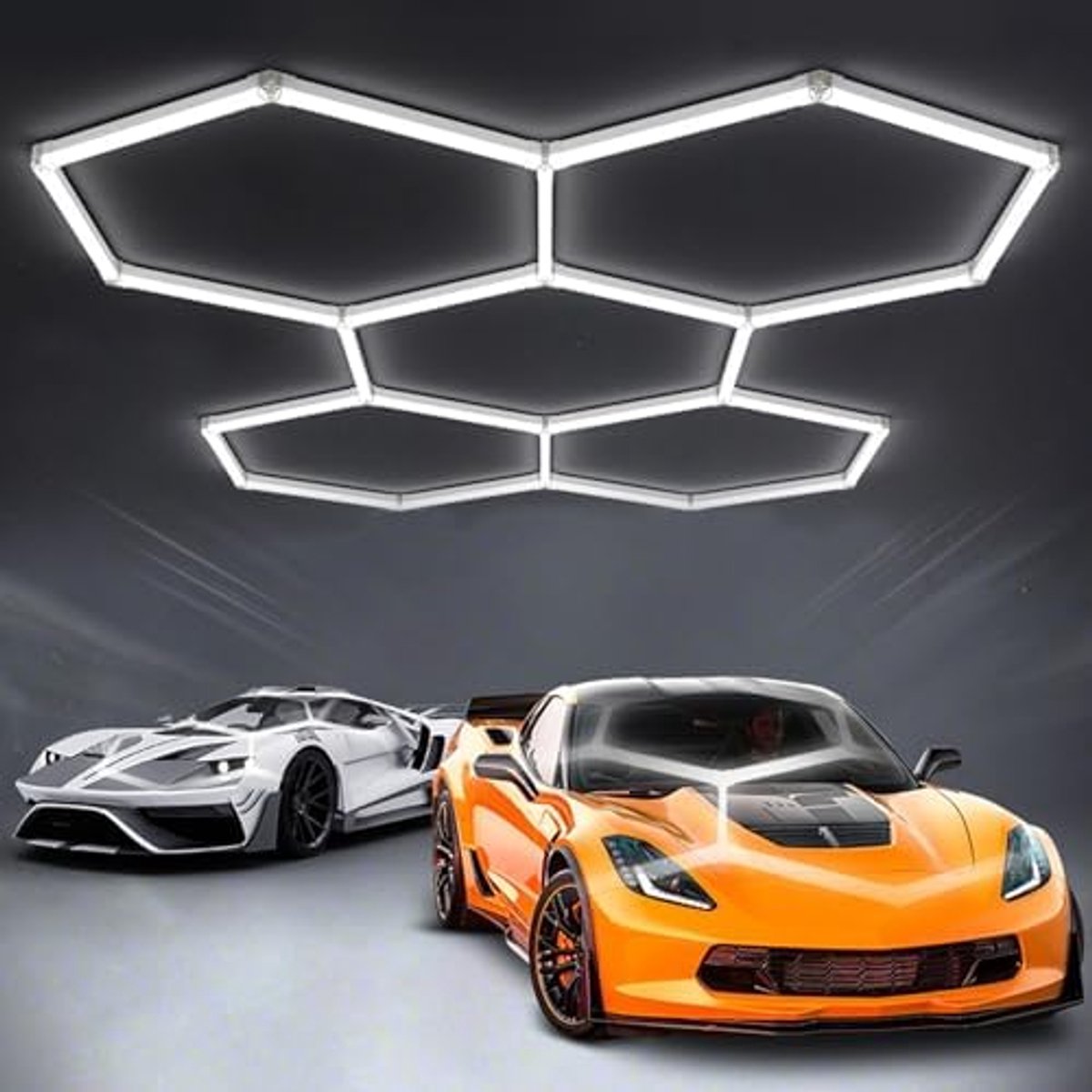 Hexagon LED Verlichting - Raster Lamp - Werkplaats Verlichten - Energiezuinig Koud Wit - Wit