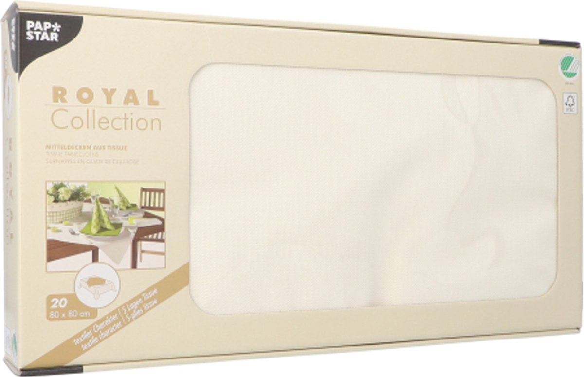 5x 20 Napperon Tissue ROYAL Collection 80 cm x 80 cm champagne