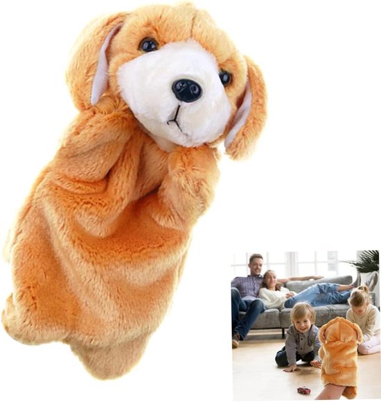 Handpop Dier - Pluche Speelgoed - Fantasie Spelen - Zacht Materiaal - 25cm - Bruin van Merkloos — afbeelding 5