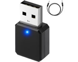 Auto Bluetooth Adapter - Draadloze Audio Ontvanger - Muziek Streamen - Dubbele AUX USB - Compact Formaat - Zwart