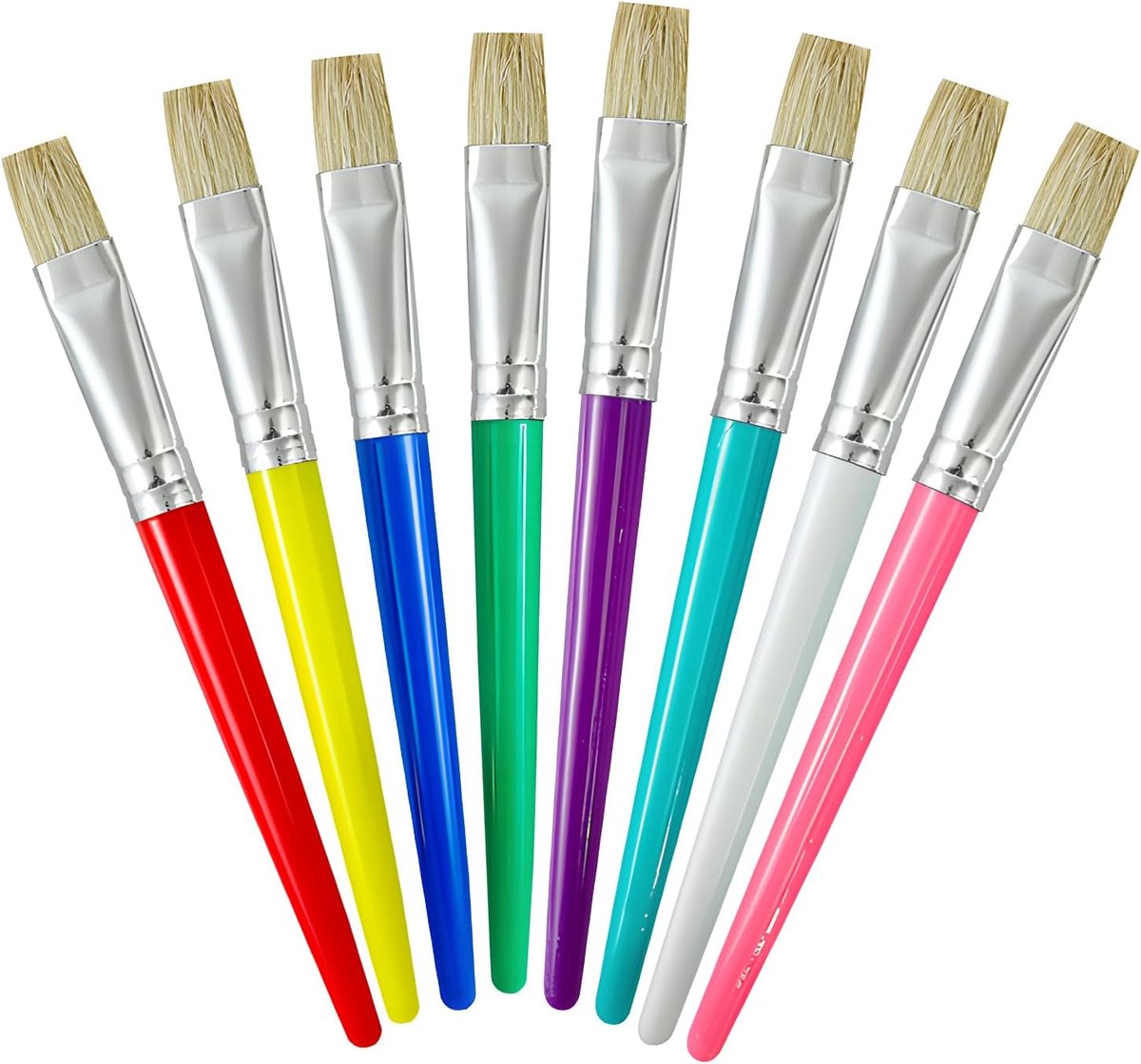 8 stuks platte punten, Dry Brush kwastenset, nylon borstels, droogkwast voor schilderen, ronde vulborstel voor acryl, olie, aquarel, schilderen, krijt, doe-het-zelf handwerk
