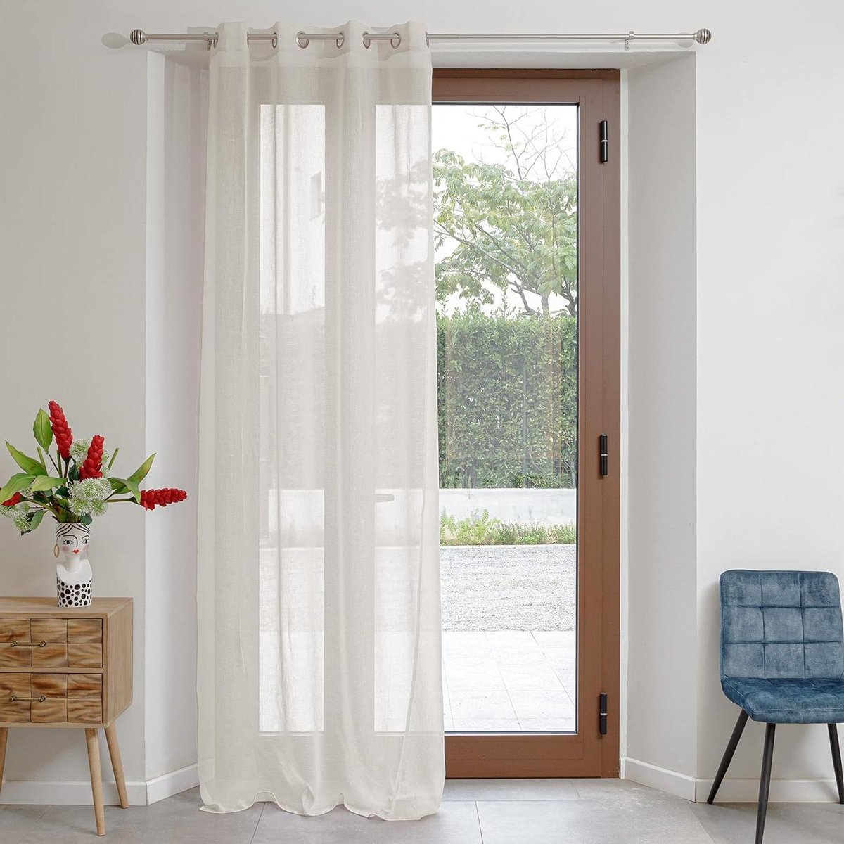 Transparant Gordijn - Raambekleding - Woonkamer Slaapkamer - Versterkte Oogjes - 140x280 cm - Natuurlijk