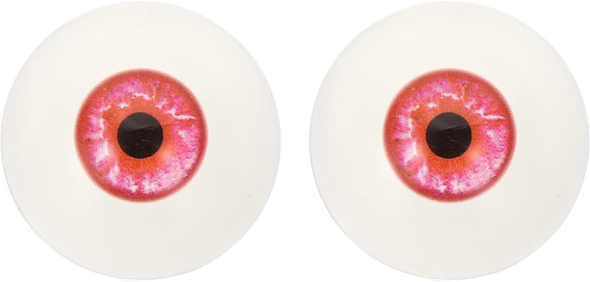 Killogood Een paar realistische acryl oogbollen - plastic halve oogbollen - 30 mm veiligheidsogen - geschikt voor maskers - Halloween-rekwisieten en knutselwerkjes (ijsrood).