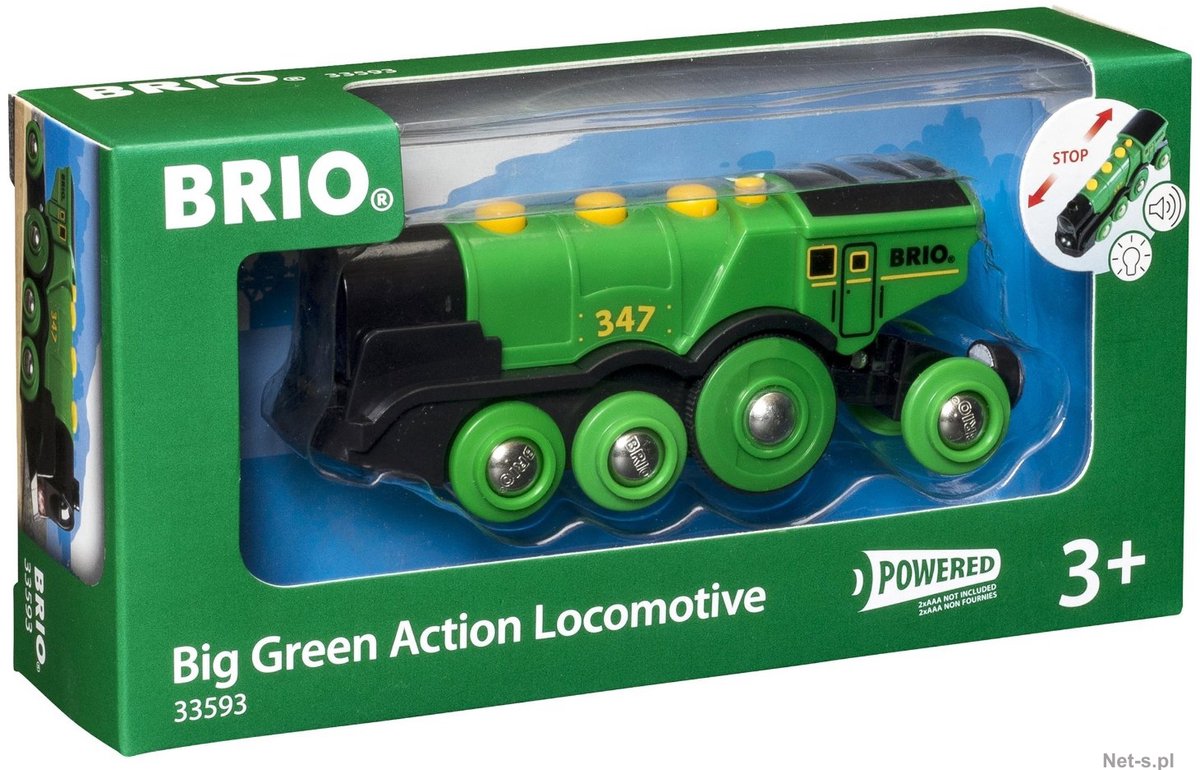BRIO Groene Locomotief Op Batterijen - 33593 - Speelgoedvoertuig — afbeelding 4