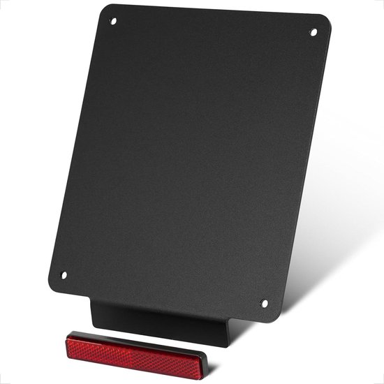 Kentekenplaathouder Motor - Nummerplaathouder - Motorombouw - Aluminium Gezandstraald - 180x200mm - Zwart