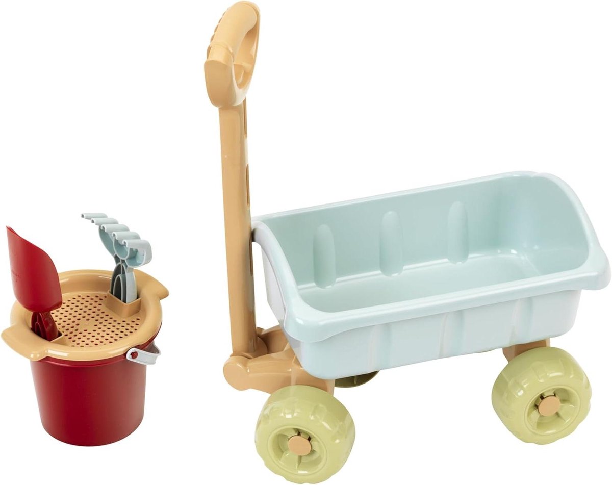 Bolderkar met emmerset - Zandkar speelgoed - Buitenspelen strand - Gemaakt van gerecycled plastic