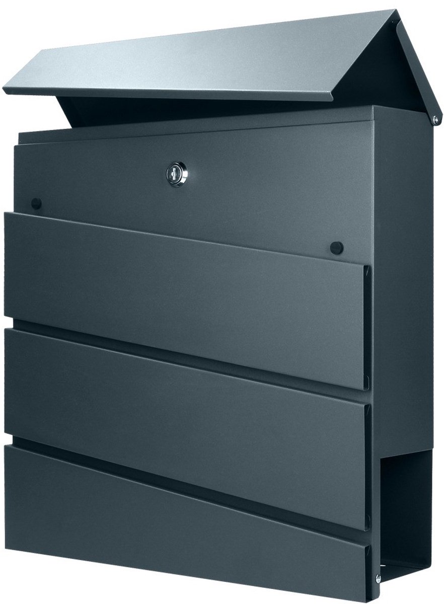 Brievenbus met Krantenvak – Brievenbus rvs – Brievenbussen hangend met slot - Zwart