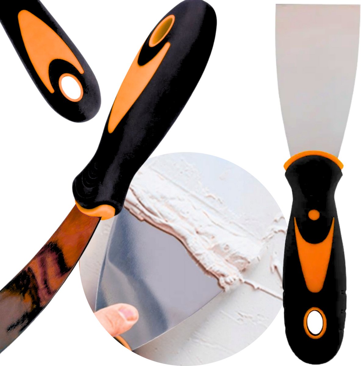 ISMA Serie - Roestvrijstalen Spackmes - 200mm - Ergonomische Handgreep