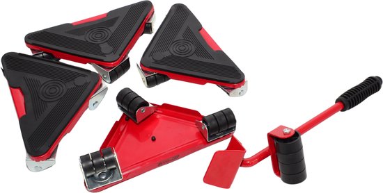 AWTOOLS Serie - Meubel Transportrollers - 300kg - Staal - Ergonomische Greep — afbeelding 2