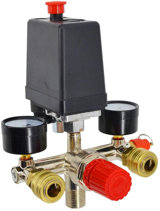 Awtools AW10210 - Drukschakelaar voor Compressoren - 230V - Met Manometers en Veiligheidsklep van Merkloos — afbeelding 2