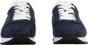 Vooraanzicht van een paar blauwe Teddy Smith sneakers met witte veters.