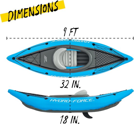 Opblaasbare Kajak - Waterfiets Boot - Avontuurlijke Tochten - Complete Set Inclusief - 275 x 81 x 45 cm van Merkloos — afbeelding 2