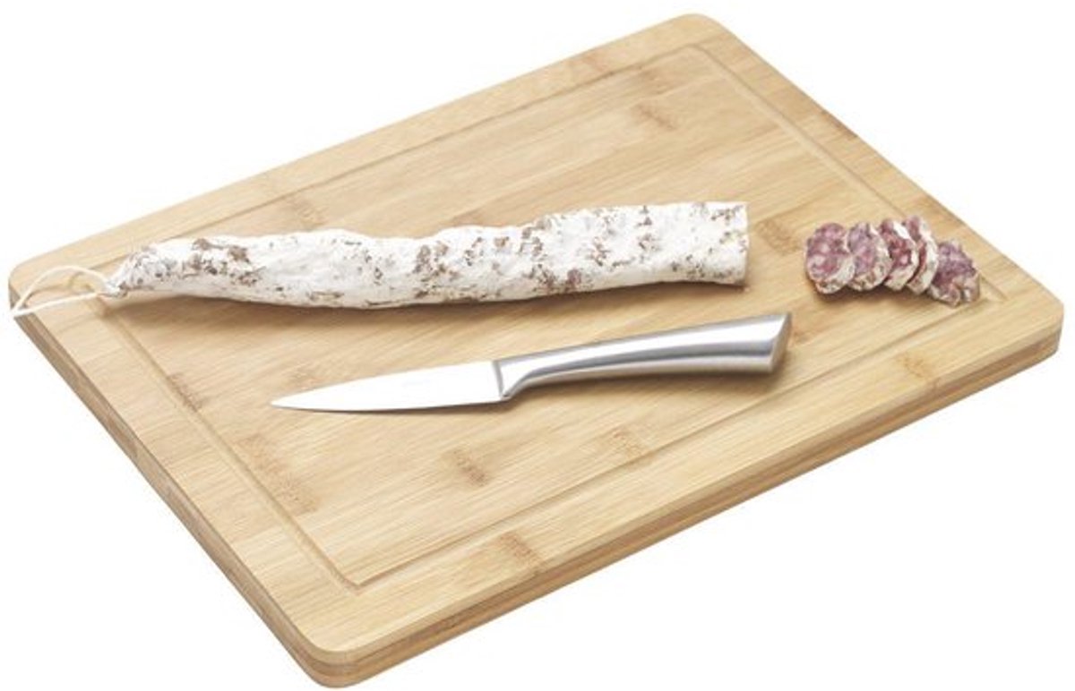 Cookinglife Snijplank Met Sapgeul - Bamboe Snijplank - Cutting Board - Bruin - Duurzaam Hygiënisch - 25 x 35 x 1,8 cm