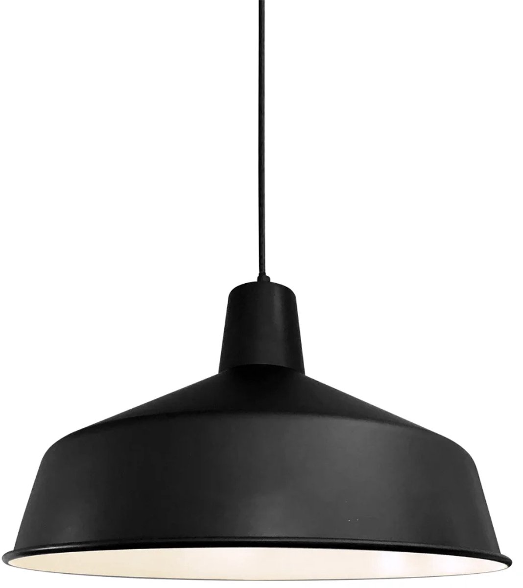 Hanglamp Blackmoon 1443ZW Zwart Ø40cm - Metaal, E27 Fitting, In Hoogte Verstelbaar - Mexlite - Stoere Hanglamp voor Binnen